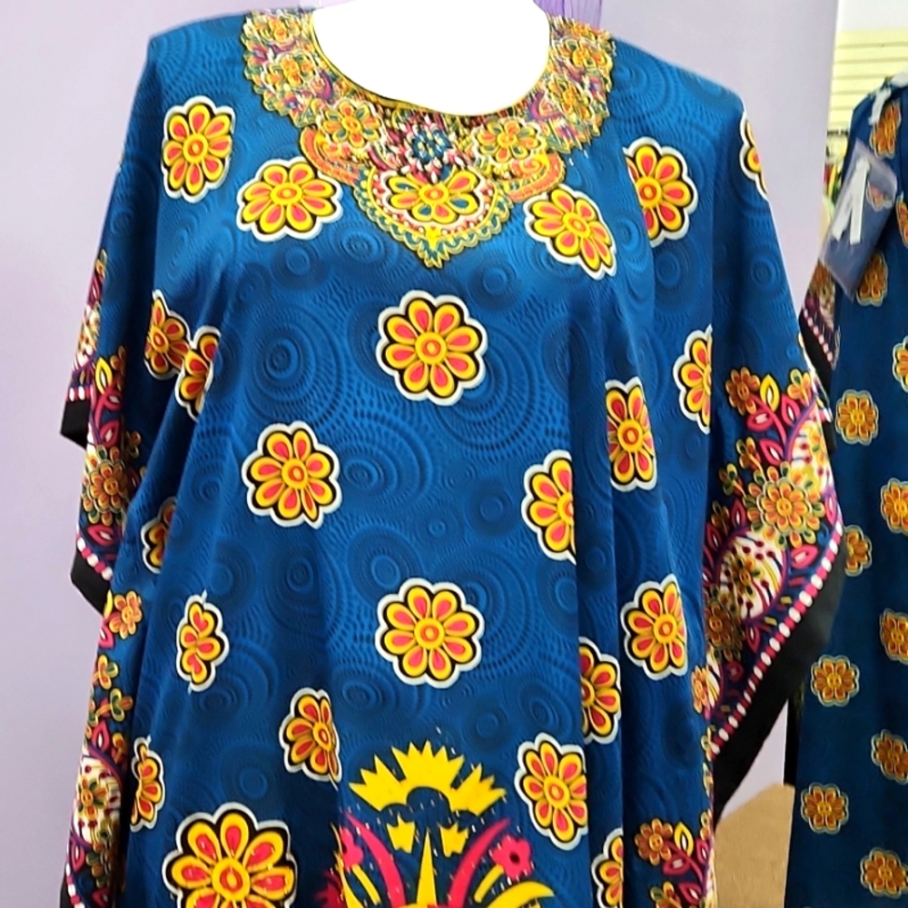 Teal ethnic kaftan